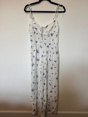 NWT H&M White & Blue Floral Jumpsuit